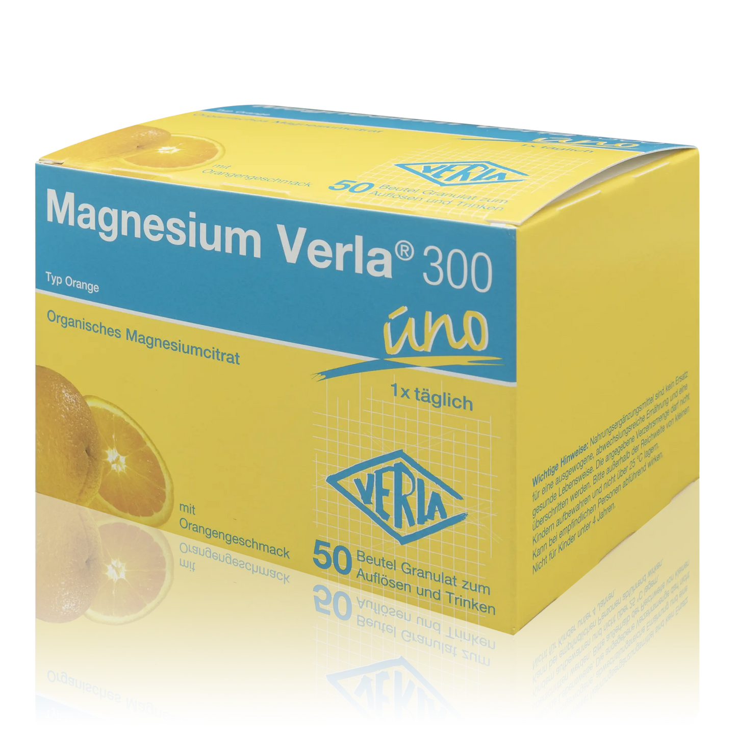 Magnesium Verla 300 uno Granulat mit Orangengeschmack zum Auflösen (50 St.)