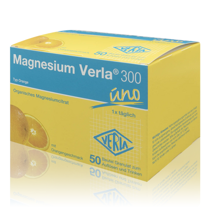 Magnesium Verla 300 uno Granulat mit Orangengeschmack zum Auflösen (50 St.)