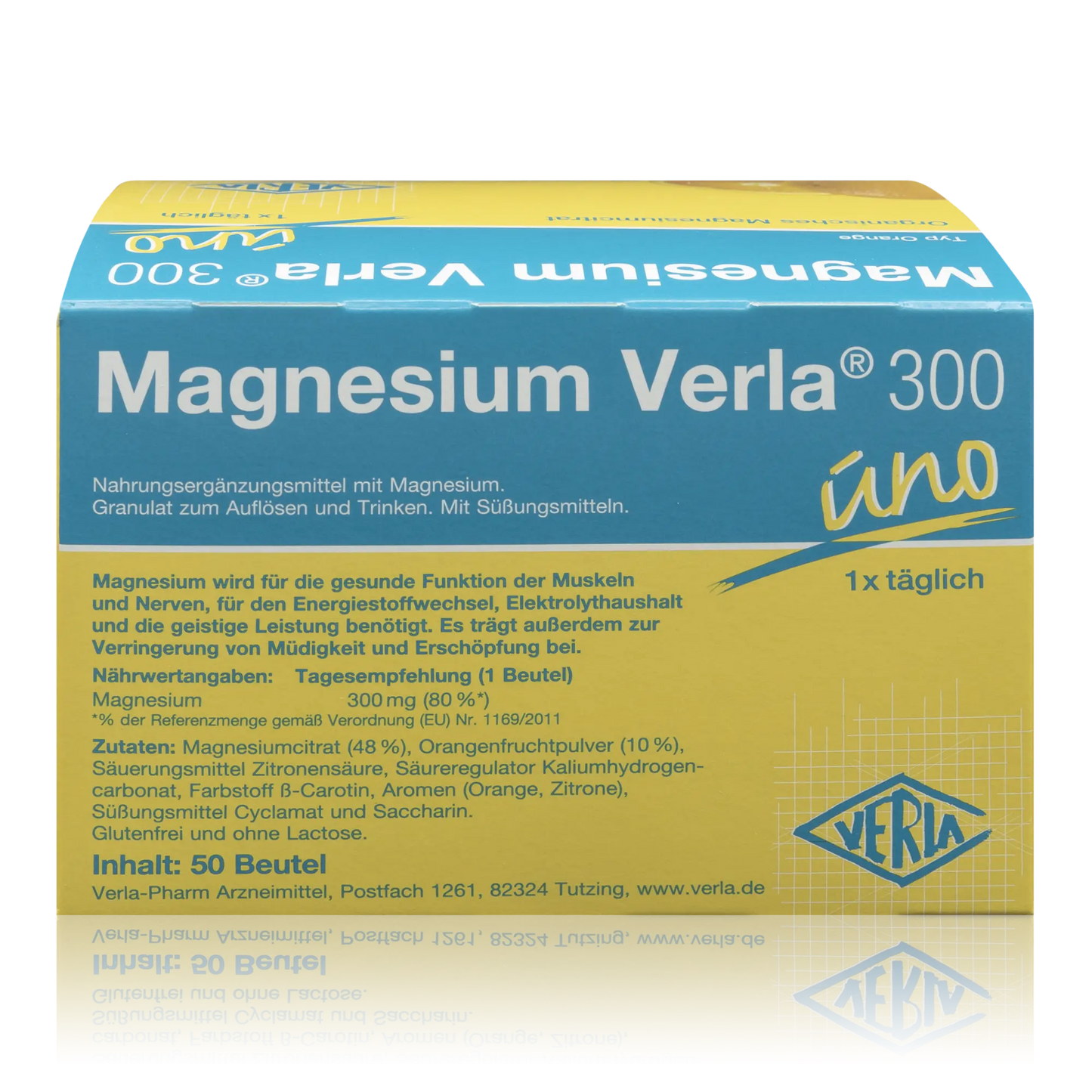 Magnesium Verla 300 uno Granulat mit Orangengeschmack zum Auflösen (50 St.)