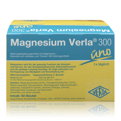 Magnesium Verla 300 uno Granulat mit Orangengeschmack zum Auflösen (50 St.)