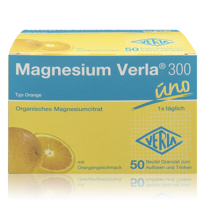 Magnesium Verla 300 uno Granulat mit Orangengeschmack zum Auflösen (50 St.)