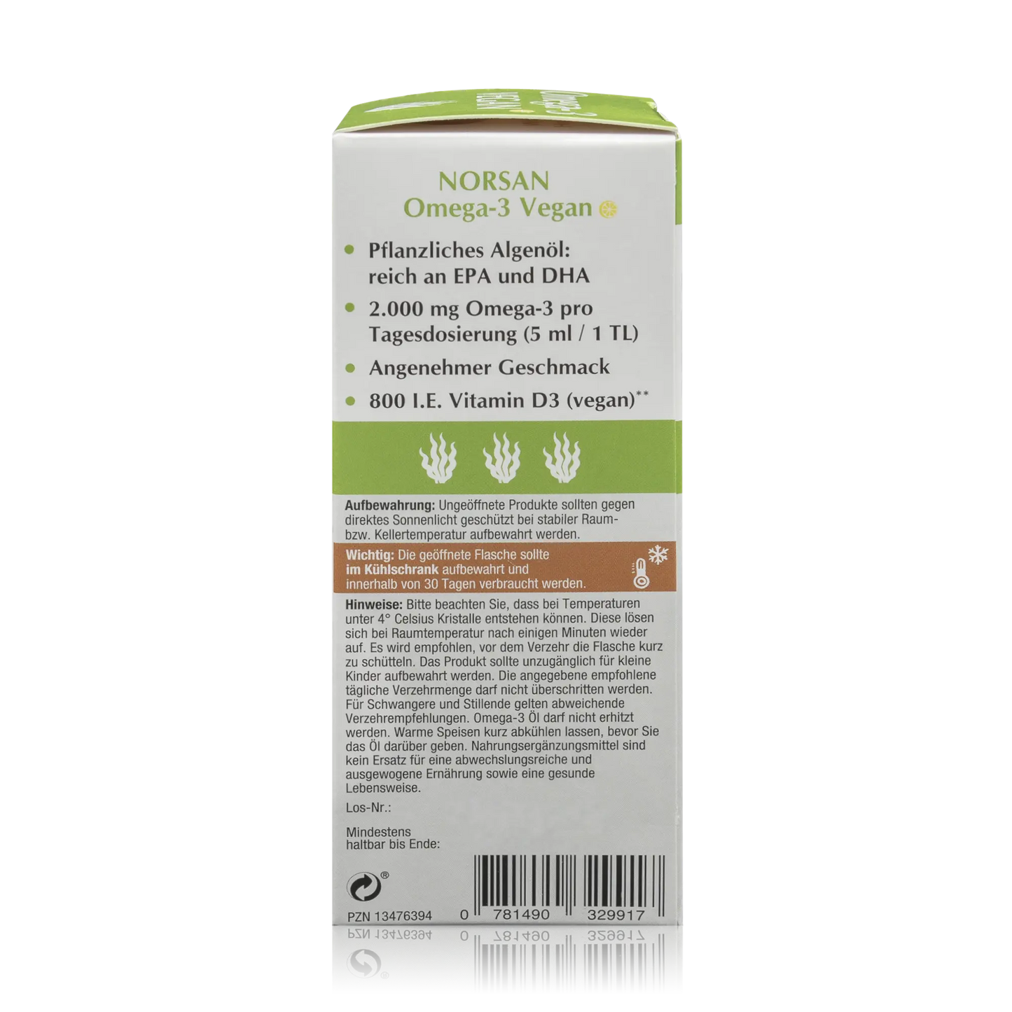 Norsan Algenöl Omega-3 Vegan mit Olivenöl und Zitronengeschmack (100ml) - ROTE.PLACE