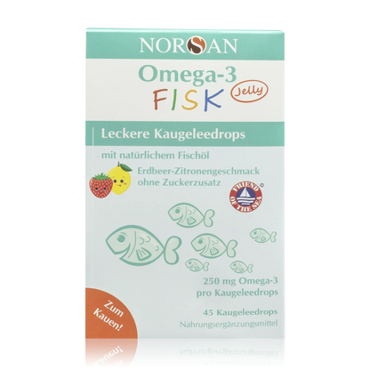 Norsan Fischöl Omega 3 Fisk Jelly - 45 Stück - Vorderansicht