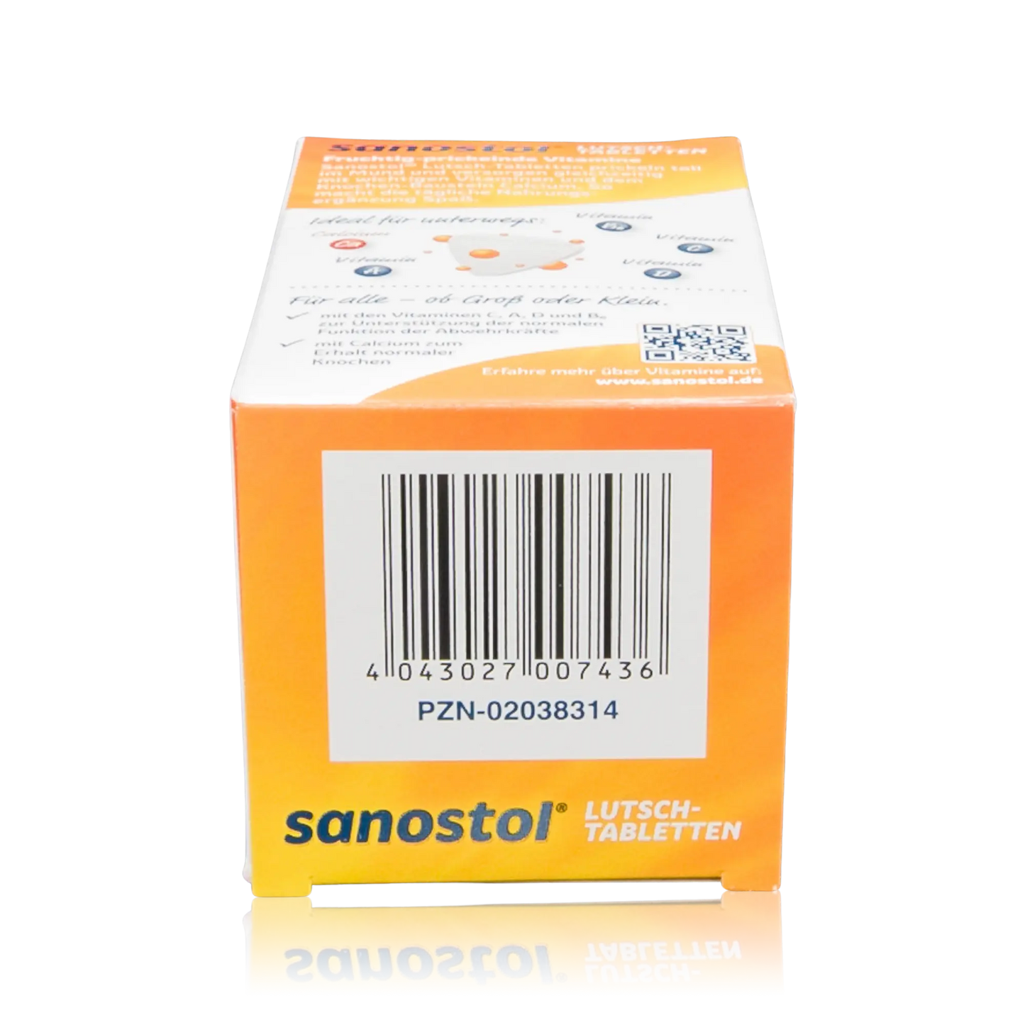 Sanostol Lutschtabletten mit Multi-Vitaminen und Calcium (90g) - Ansicht mit Barcode