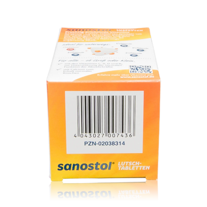 Sanostol Lutschtabletten mit Multi-Vitaminen und Calcium (90g) - Ansicht mit Barcode
