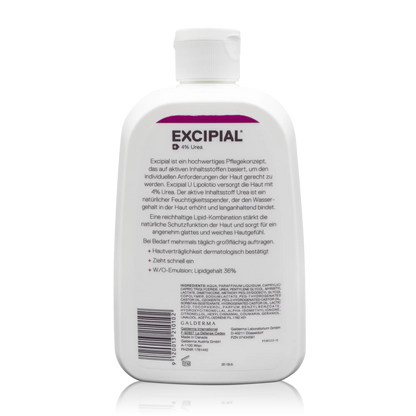 Excipial 4% Urea U Lipolotio 500 ml - Rückseitenansicht