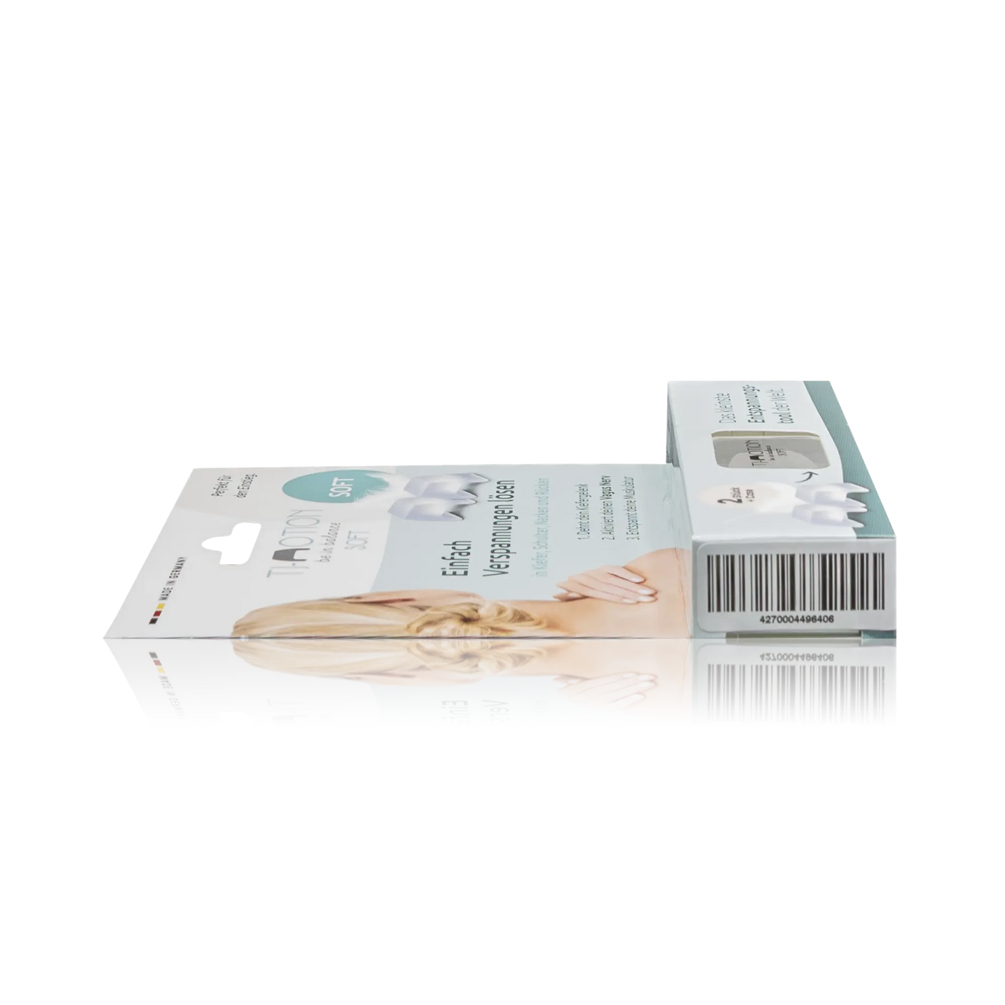 TJ-Motion be in balance SOFT - 1 Stück - Seitenansicht liegend mit Barcode