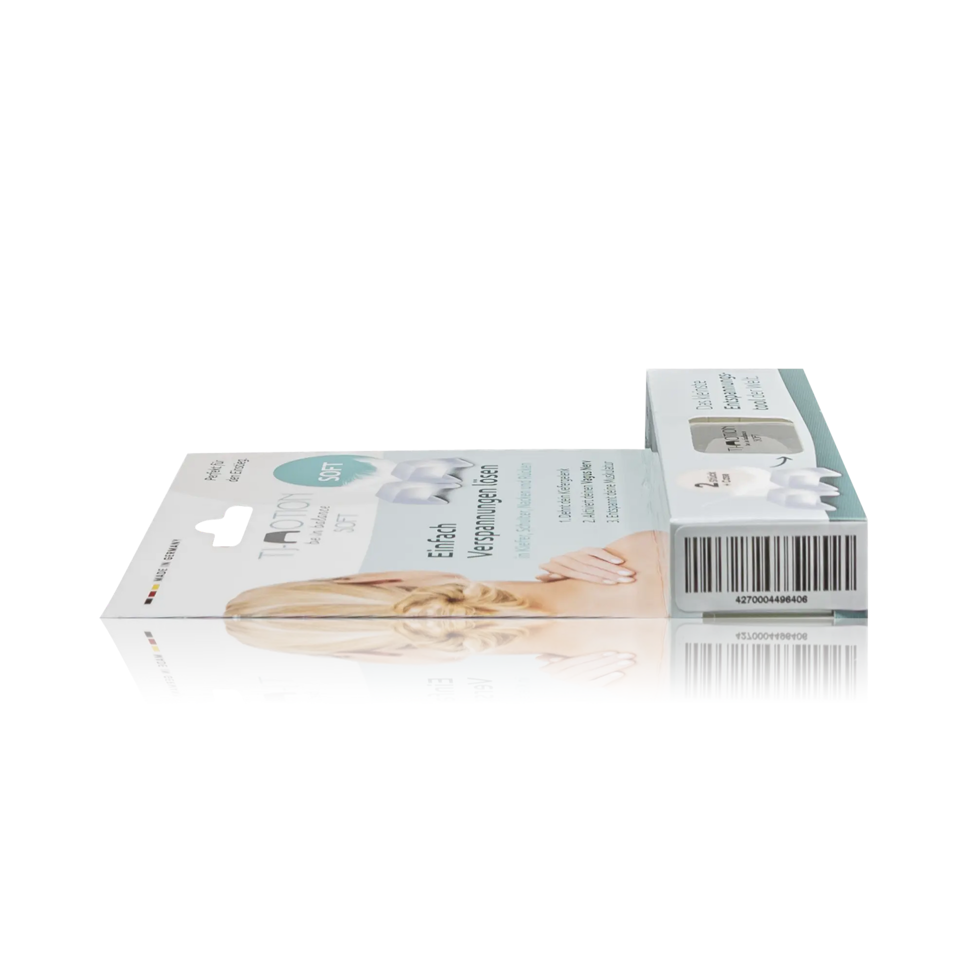 TJ-Motion be in balance SOFT - 1 Stück - Seitenansicht liegend mit Barcode