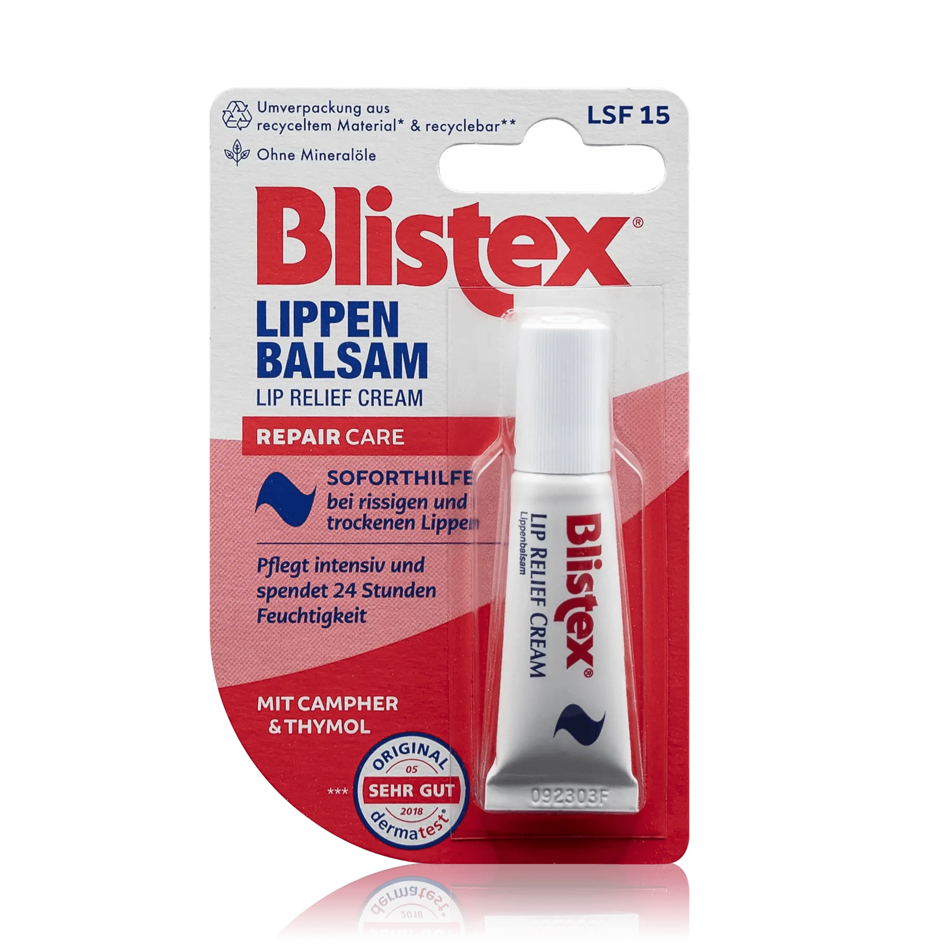 Blistex Lippenbalsam Soforthilfe bei rissigen trockenen Lippen LSF15 (6ml) - ROTE.PLACE