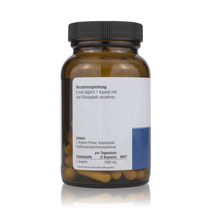 L Arginin 1000mg Kapseln - 100% reines veganes L Arginin von Teresa KS - Hergestellt in Deutschland (60 St.) - ROTE PLACE