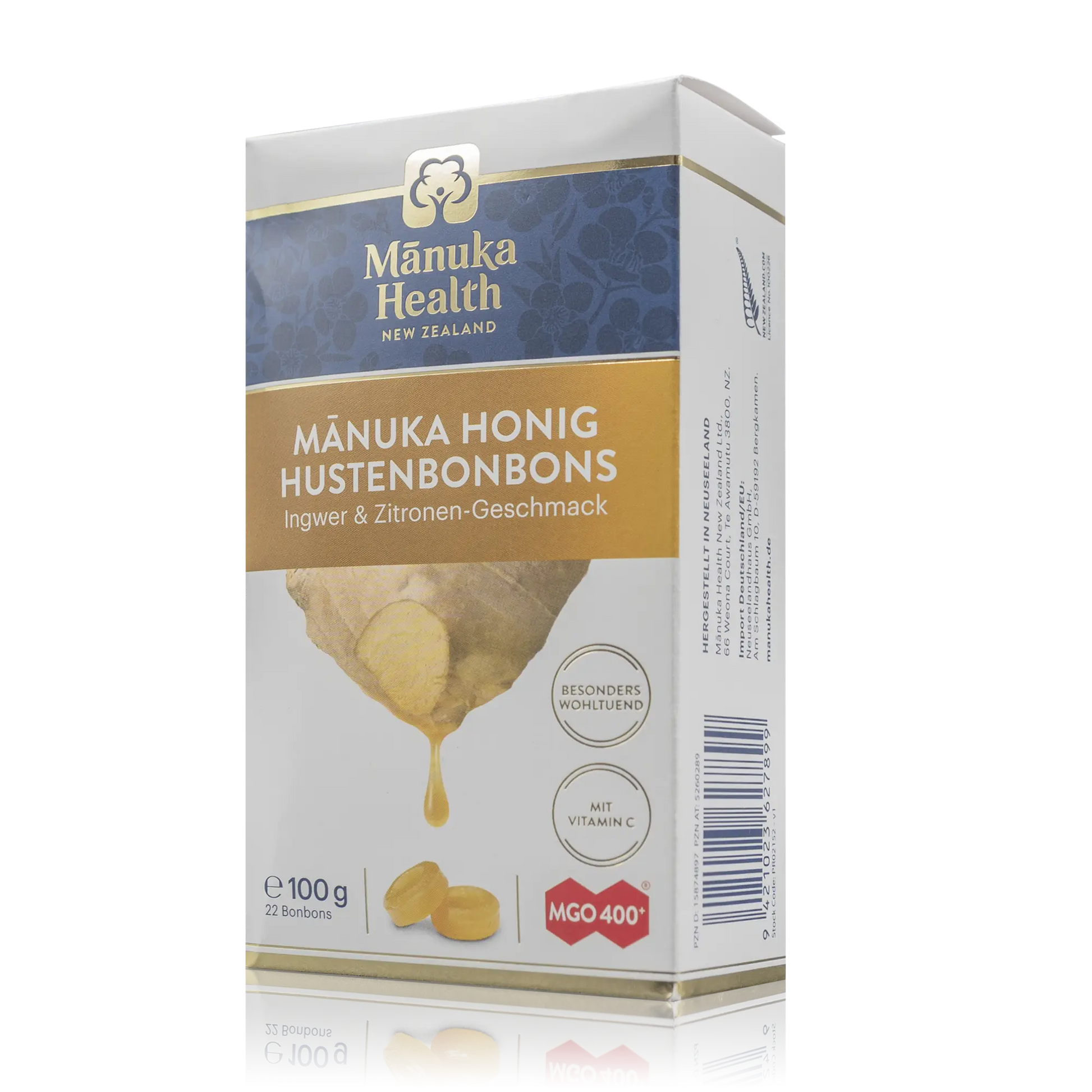 Manuka Honig Hustenbonbons Ingwer-Zitronen Geschmack (100g) - ROTE.PLACE