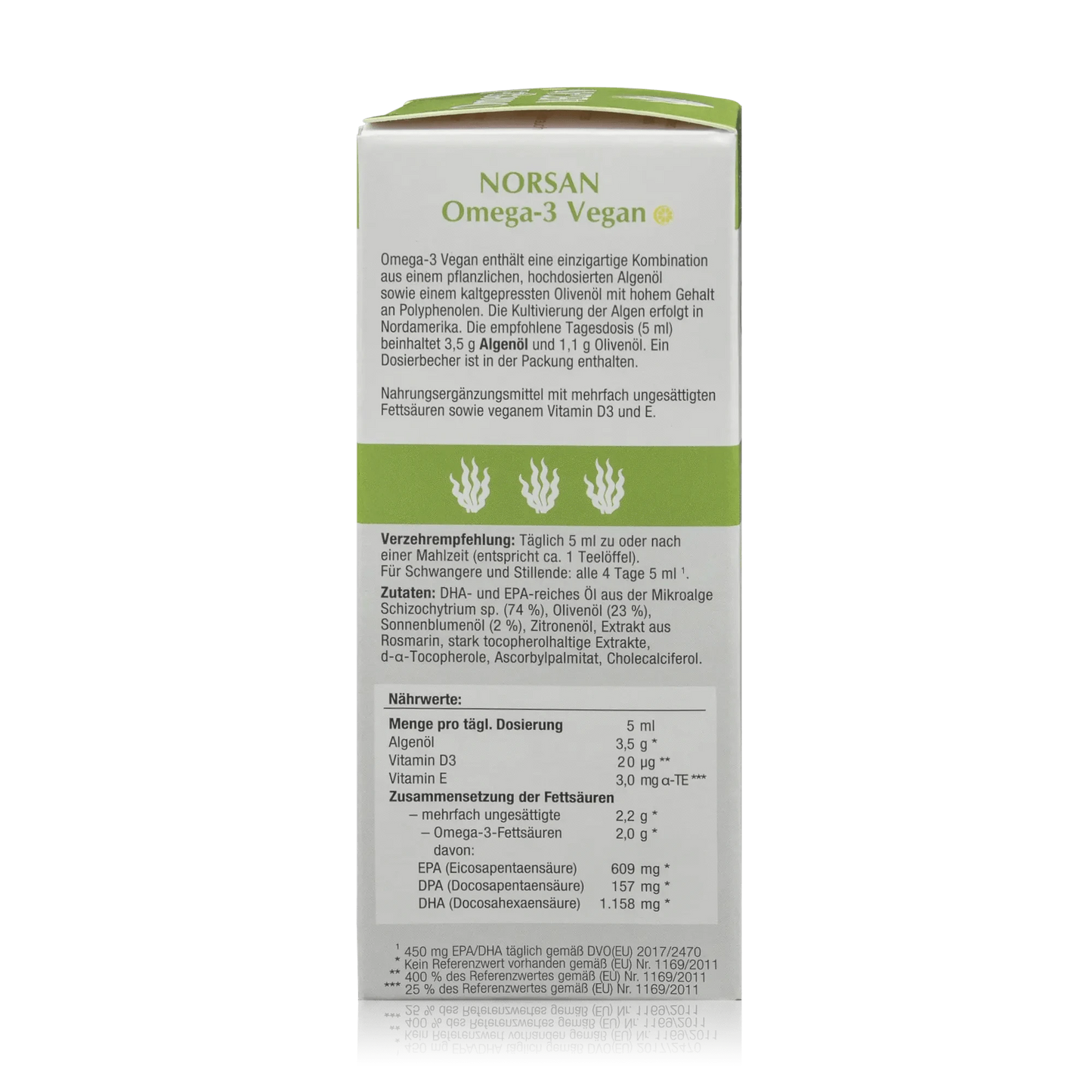 Norsan Algenöl Omega 3 Vegan mit Olivenöl und Zitronengeschmack (100ml) - ROTE.PLACE