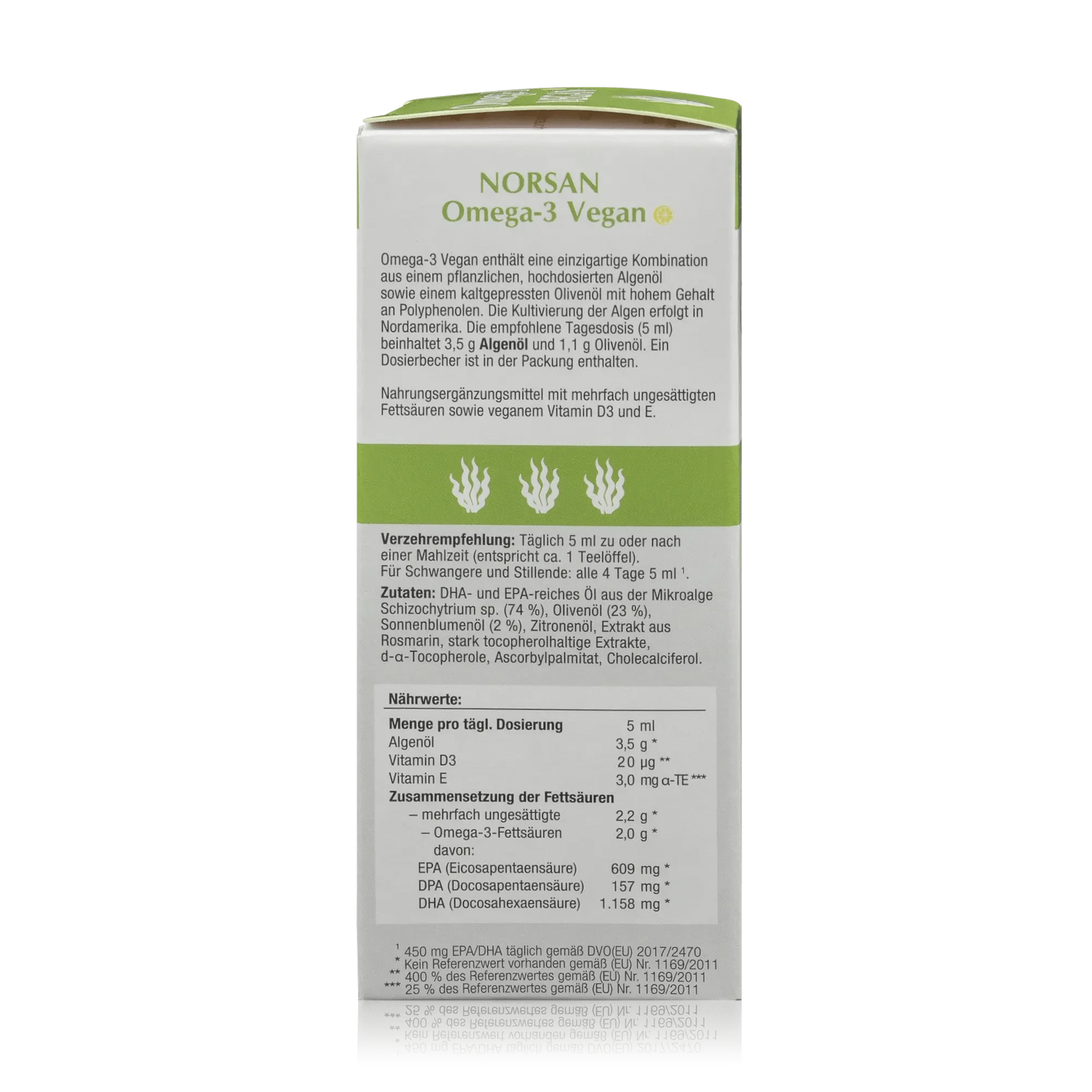 Norsan Algenöl Omega 3 Vegan mit Olivenöl und Zitronengeschmack (100ml) - ROTE.PLACE
