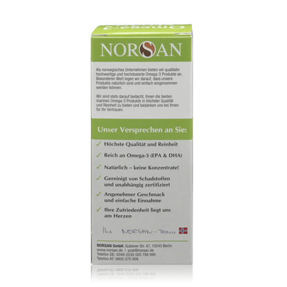 Norsan Algenöl Omega 3 Vegan mit Olivenöl und Zitronengeschmack (100ml) - ROTE.PLACE