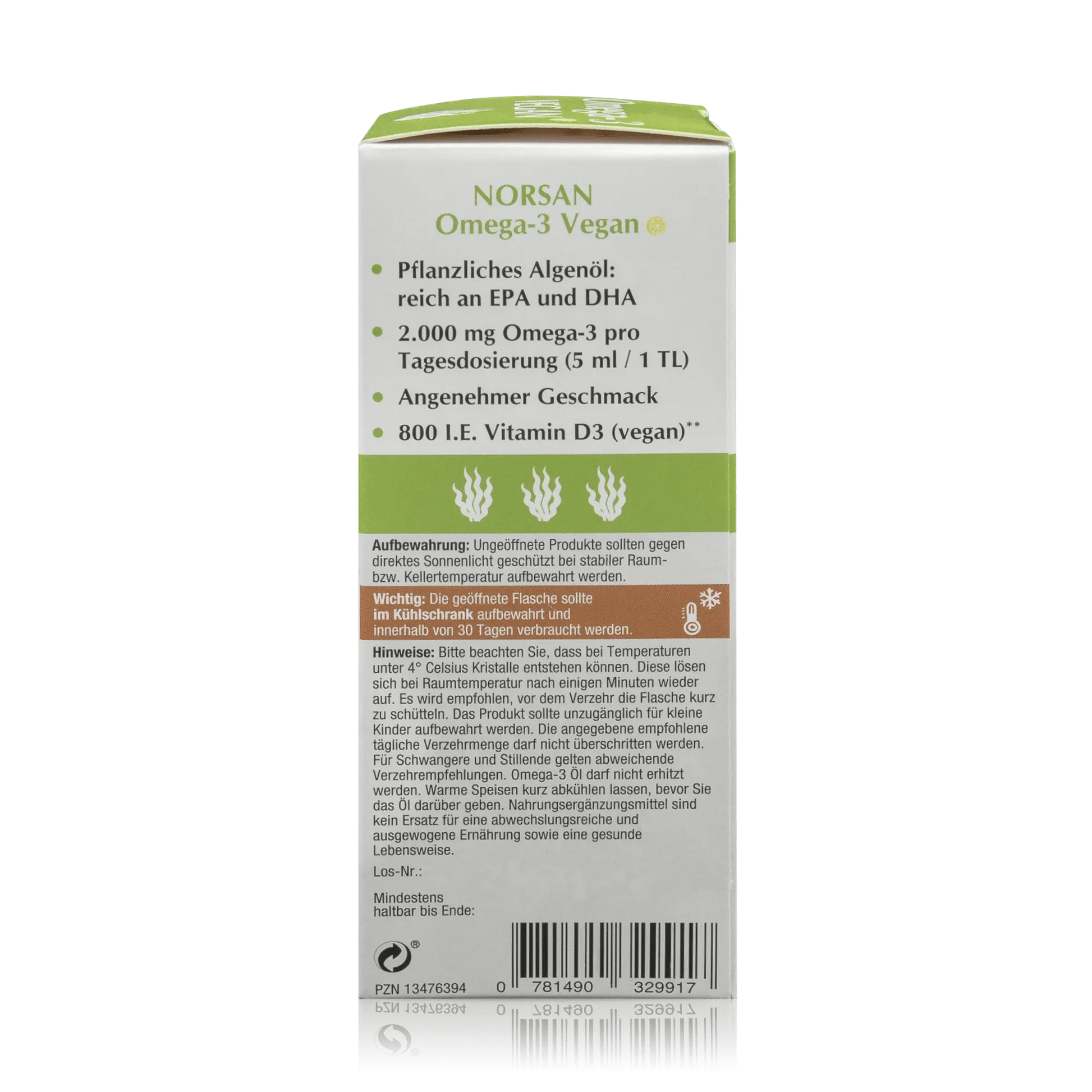 Norsan Algenöl Omega 3 Vegan mit Olivenöl und Zitronengeschmack (100ml) - ROTE.PLACE