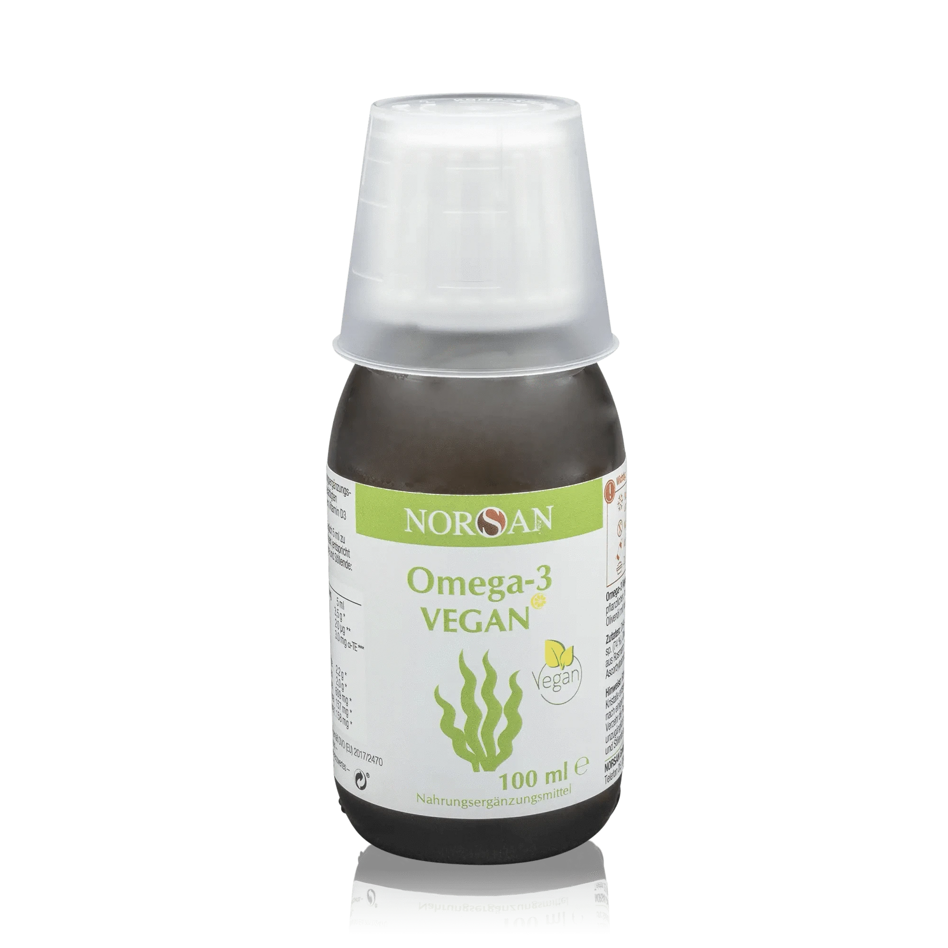 Norsan Algenöl Omega 3 Vegan mit Olivenöl und Zitronengeschmack (100ml) - ROTE.PLACE
