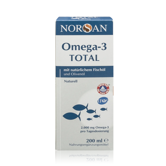 Norsan Omega 3 Total mit natürlichem Fischöl und Olivenöl - Natürlicher Geschmack (200ml) - ROTE PLACE