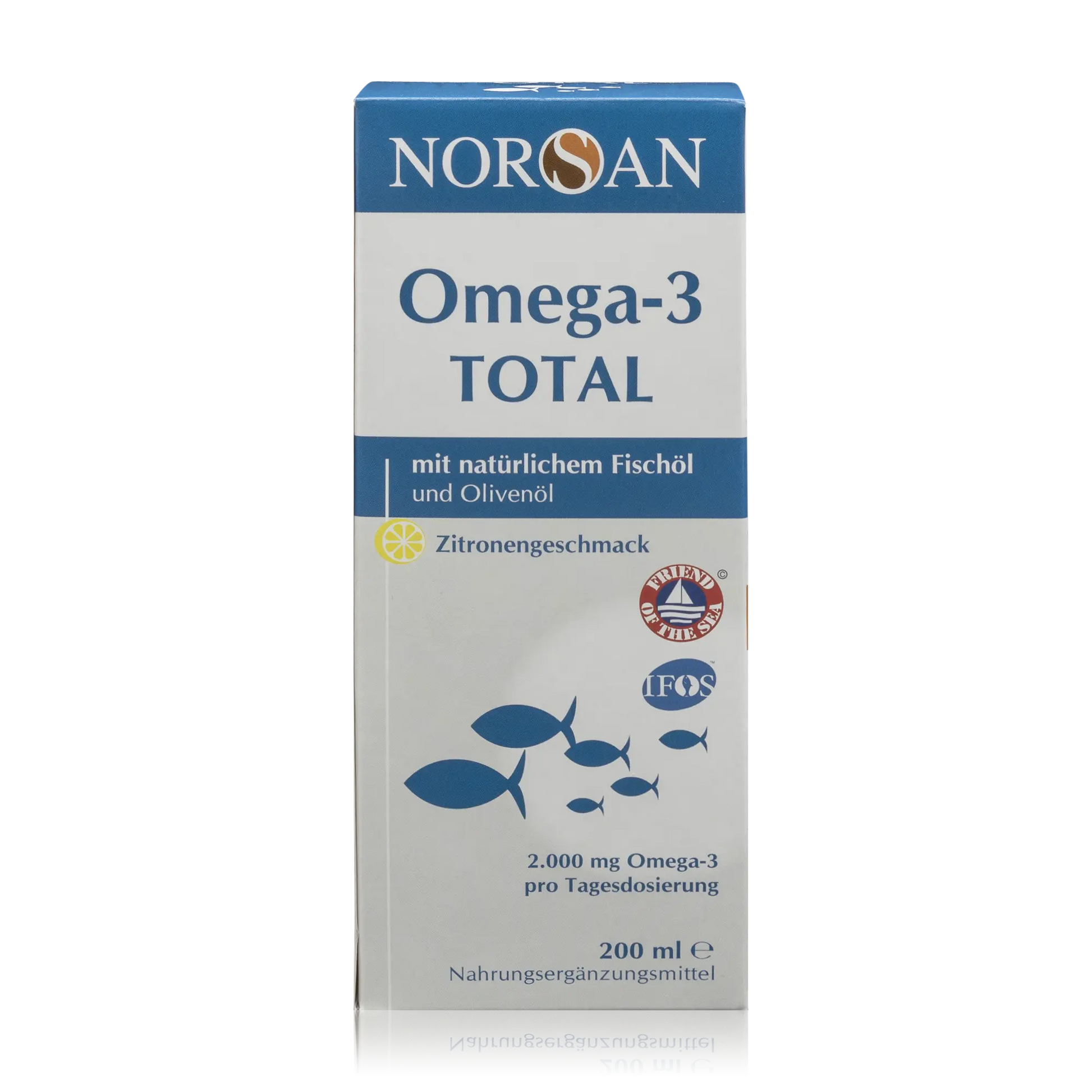 Norsan Fischöl Omega-3 Total mit Zitronengeschmack (200ml) - ROTE.PLACE