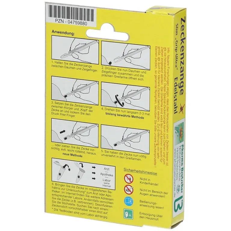 Zeckenzange Edelstahl Slim Grip-Ultra (1 St.) - ROTE.PLACE